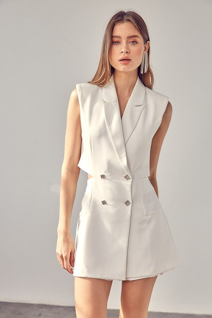 Blazer Button Romper - House of Binx 