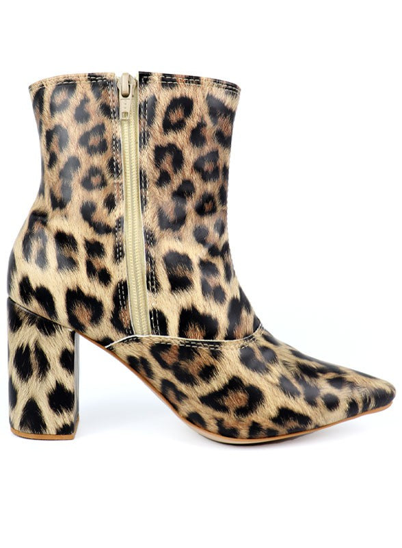 Pointed Toe Bootie with a Block Heel - House of Binx 