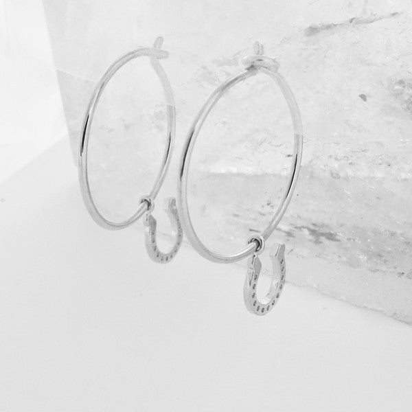 Magic Charm Horseshoe Hoops - House of Binx 