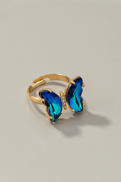 Butterfly ring with adjustable brass band - House of Binx 