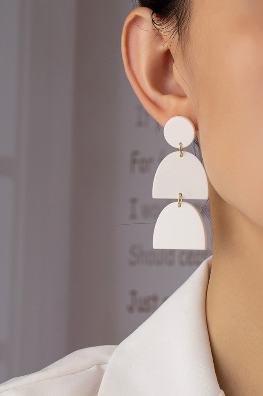 Three linear geo shape drop earrings - House of Binx 