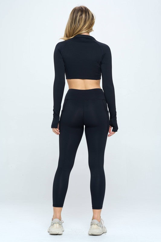 Long Sleeve Activewear Set Top and Leggings - House of Binx 