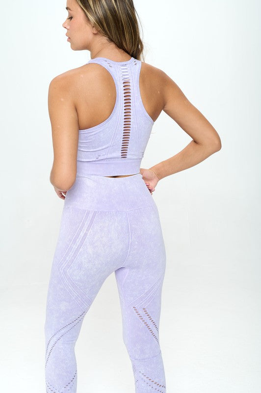 Seamless Two Piece Yoga mineral washed active set - House of Binx 