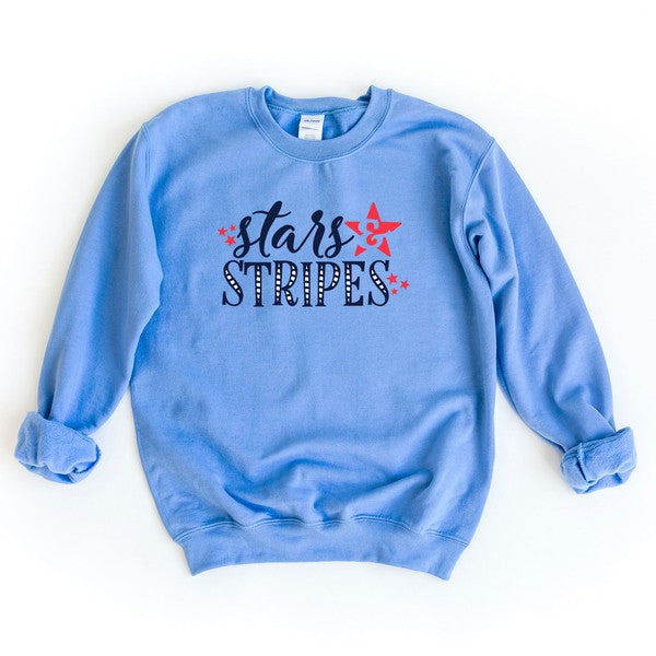 Stars And Stripes With Stars Graphic Sweatshirt - House of Binx 