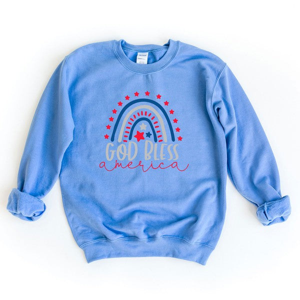God Bless America Rainbow Graphic Sweatshirt - House of Binx 