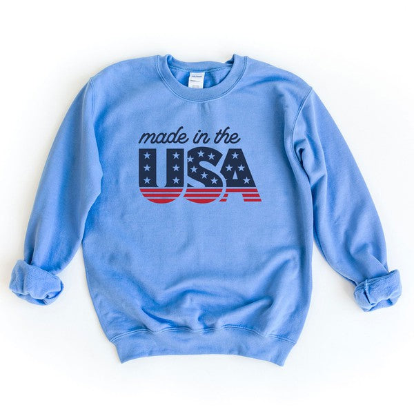 Made In The USA Blue Graphic Sweatshirt - House of Binx 