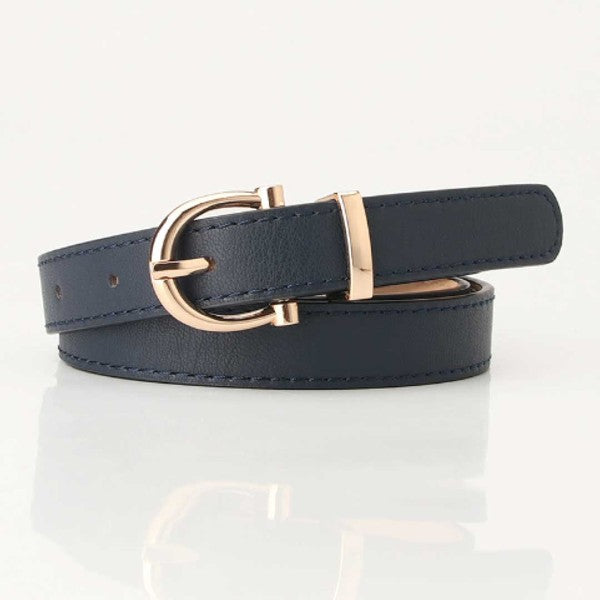 Navy Tally Vegan Leather Belt - House of Binx 