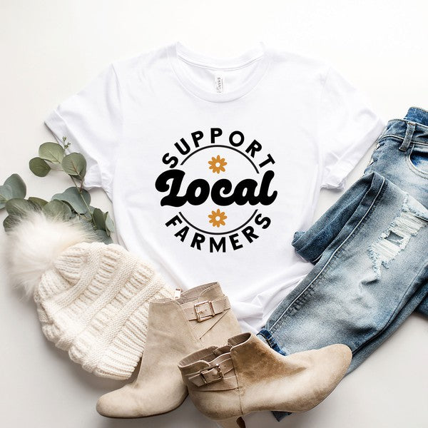 Support Local Farmers Short Sleeve Graphic Tee - House of Binx 