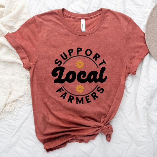Support Local Farmers Short Sleeve Graphic Tee - House of Binx 