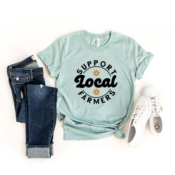 Support Local Farmers Short Sleeve Graphic Tee - House of Binx 