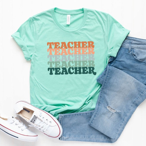 Stacked Teacher Short Sleeve Graphic Tee - House of Binx 