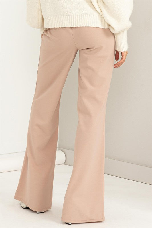 Seeking Sultry High-Waisted Tie Front Flared Pants - House of Binx 