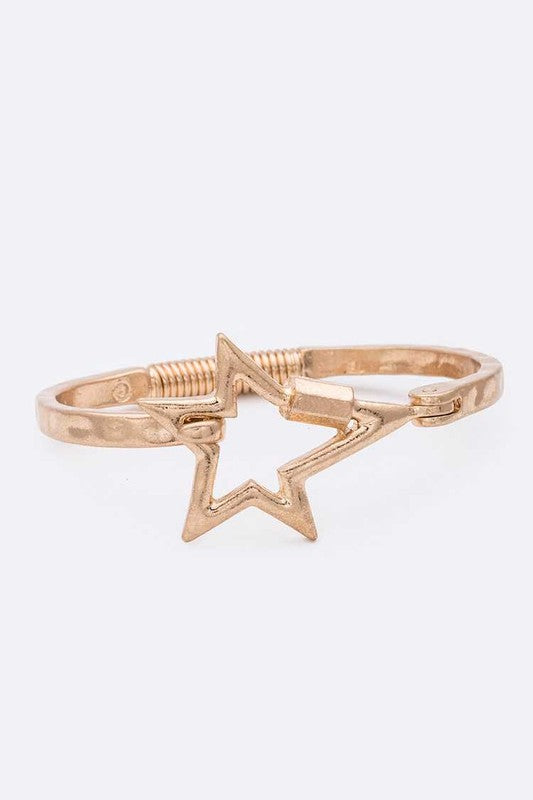 Star Hammered Flex Bangle - House of Binx 