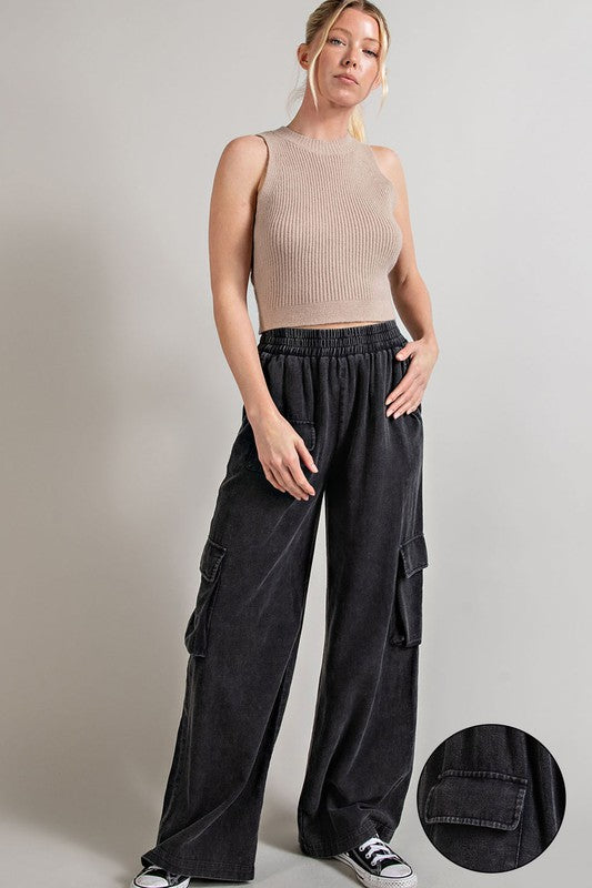 Mineral Washed Cargo Pants - House of Binx 