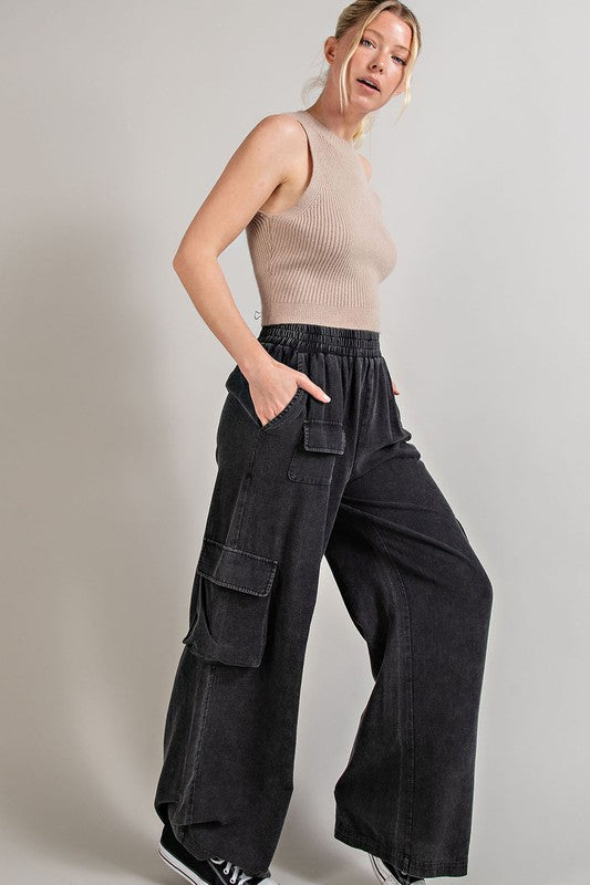 Mineral Washed Cargo Pants - House of Binx 