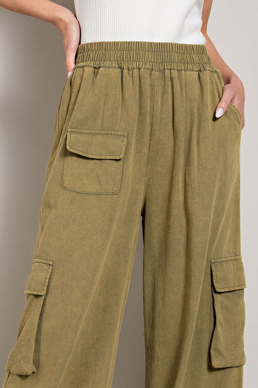 Mineral Washed Cargo Pants - House of Binx 