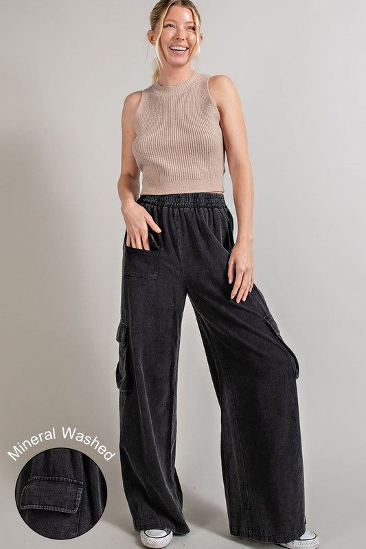 Mineral Washed Cargo Pants - House of Binx 