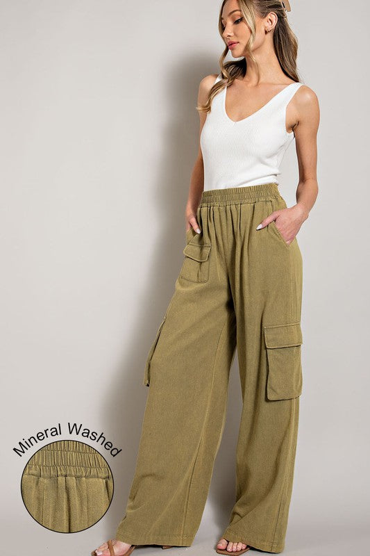 Mineral Washed Cargo Pants - House of Binx 