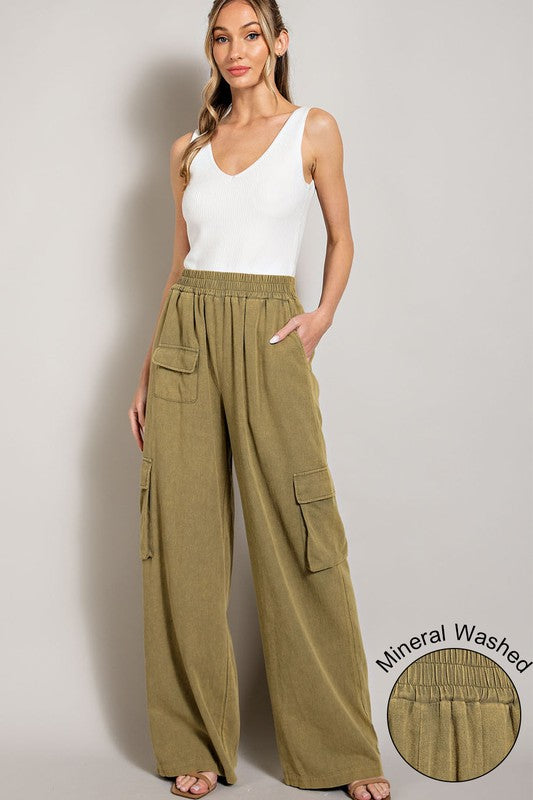 Mineral Washed Cargo Pants - House of Binx 