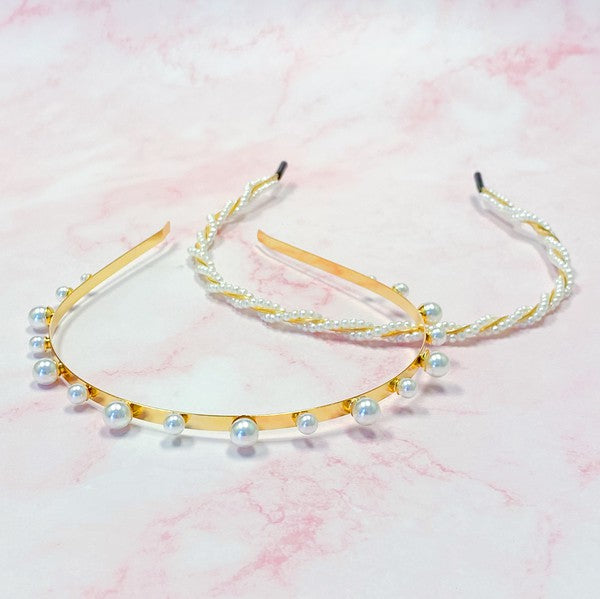 Precious Pearl Headband Set Of 2 - House of Binx 