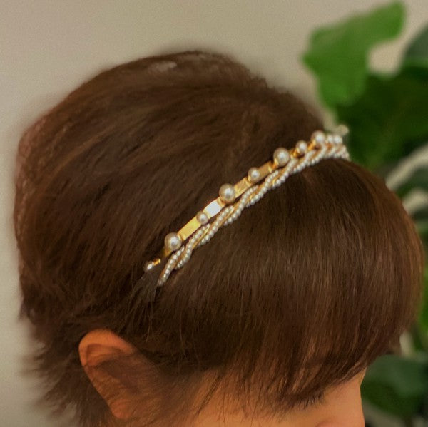 Precious Pearl Headband Set Of 2 - House of Binx 