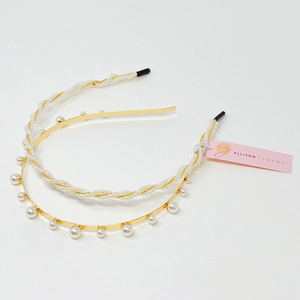 Precious Pearl Headband Set Of 2 - House of Binx 