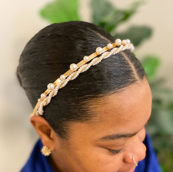 Precious Pearl Headband Set Of 2 - House of Binx 