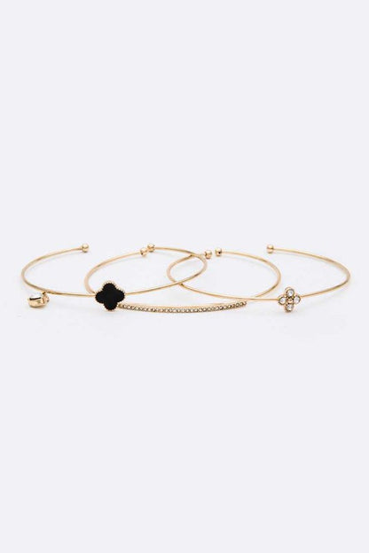 Clover Triple Wired Convertible Bangle Set - House of Binx 