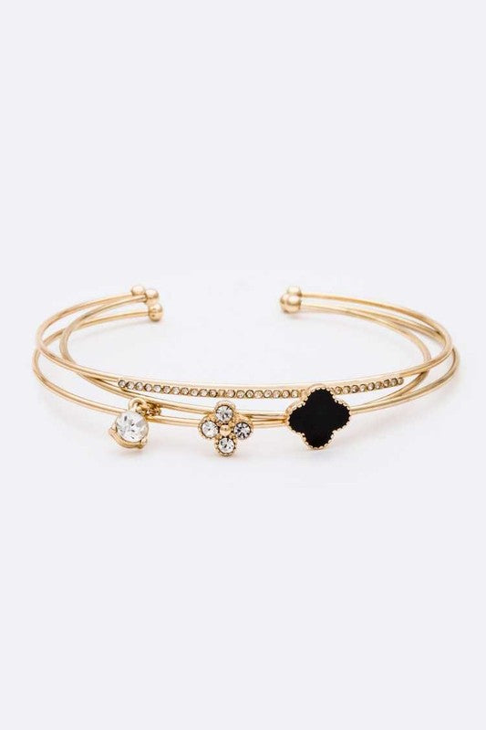 Clover Triple Wired Convertible Bangle Set - House of Binx 