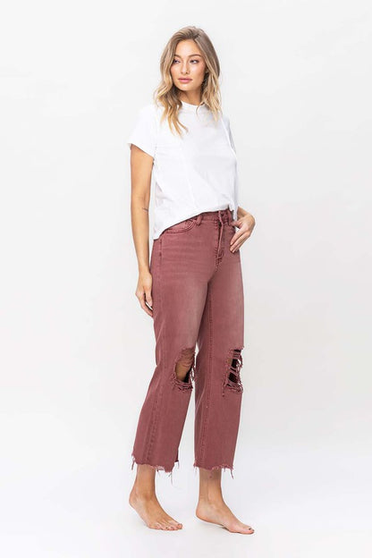 90's Vintage High Rise Crop Flare Jeans - House of Binx 