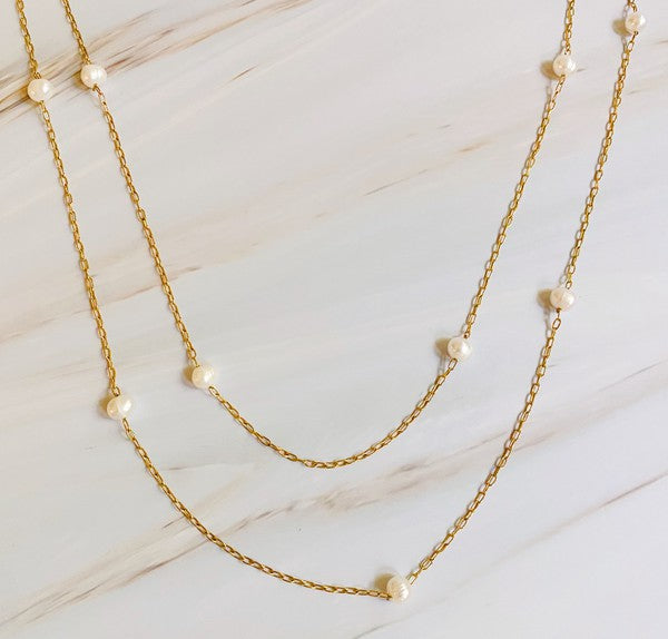 Freshwater Pearl Long Chain Necklace - House of Binx 