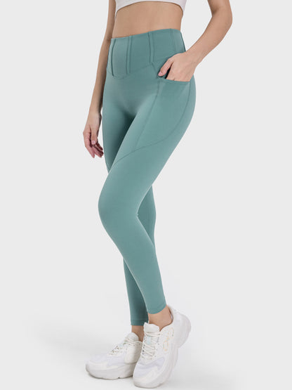 Pocketed High Waist Active Leggings - House of Binx 