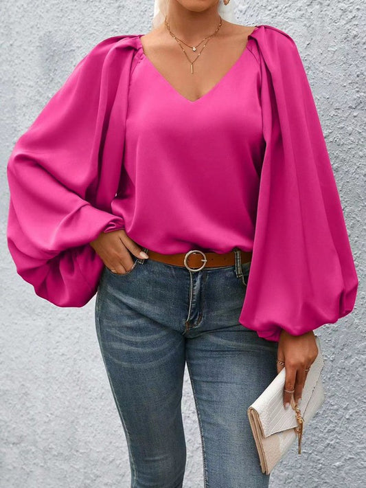 Lantern Sleeve Blouse - House of Binx 