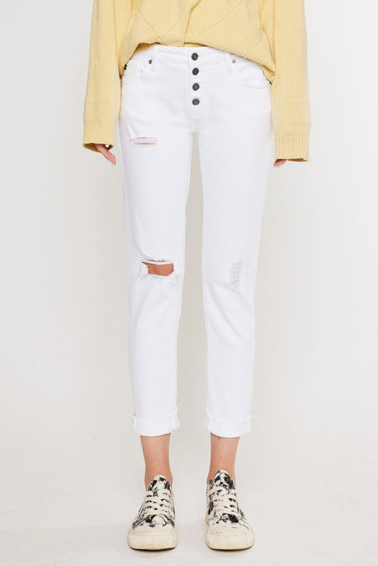 Mid Rise Girlfriend Fit Jeans - House of Binx 