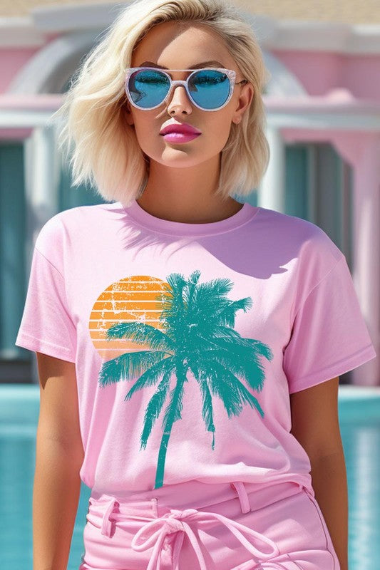 Palm Tree & Sunset Graphic T Shirts - House of Binx 