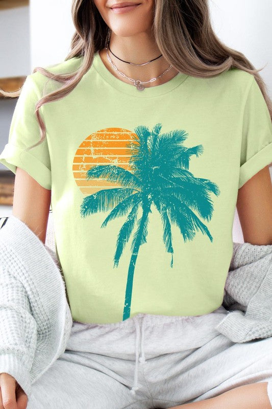 Palm Tree & Sunset Graphic T Shirts