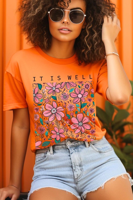 It Is Well With My Soul Flower Graphic Tee