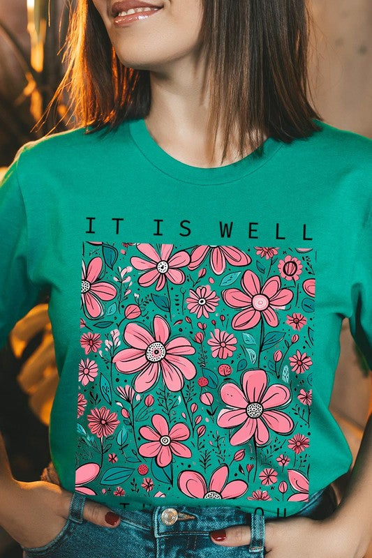 It Is Well With My Soul Flower Graphic Tee