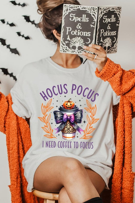 Hocus Pocus I Need Coffee To Focus Graphic Tee