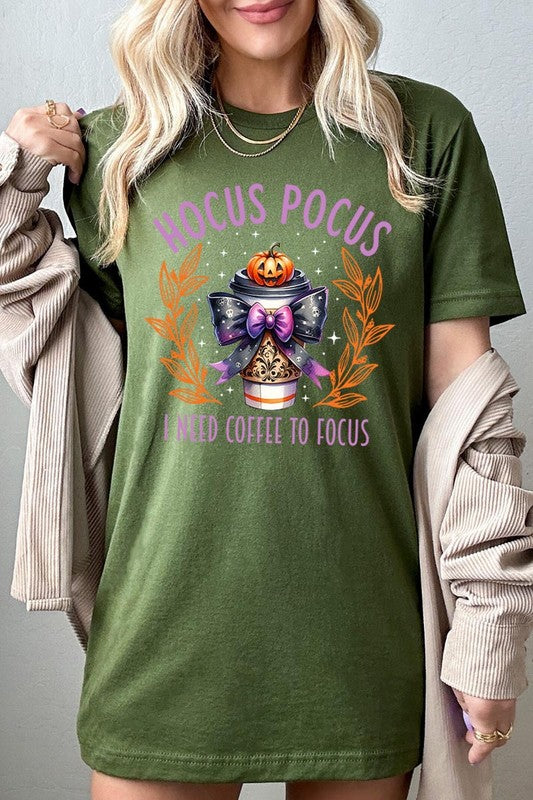 Hocus Pocus I Need Coffee To Focus Graphic Tee