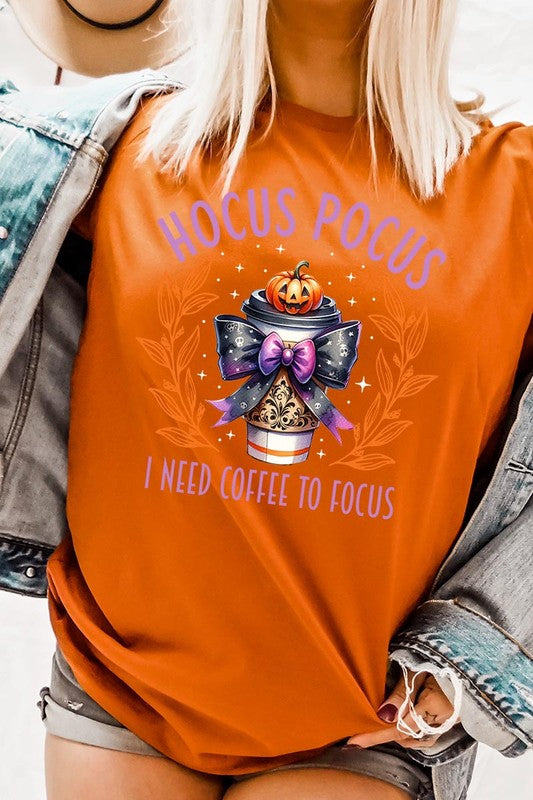 Hocus Pocus I Need Coffee To Focus Graphic Tee