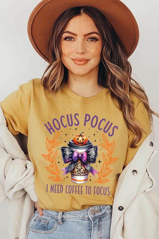 Hocus Pocus I Need Coffee To Focus Graphic Tee