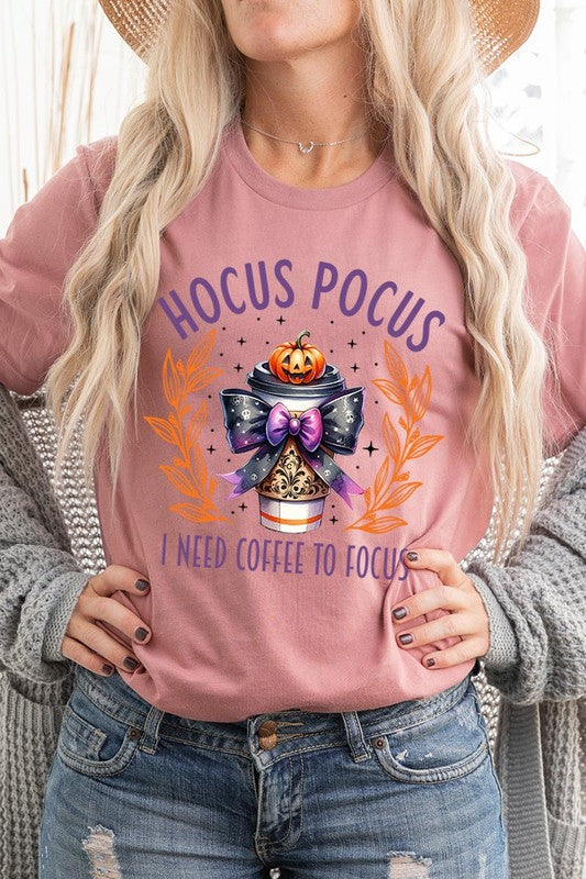 Hocus Pocus I Need Coffee To Focus Graphic Tee