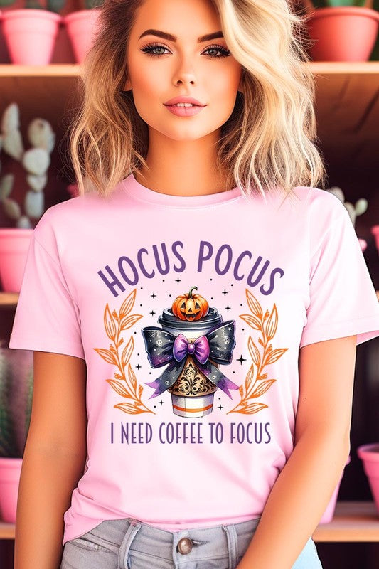 Hocus Pocus I Need Coffee To Focus Graphic Tee