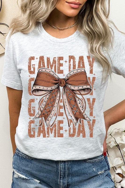 Game Day Football Bow Graphic Tee