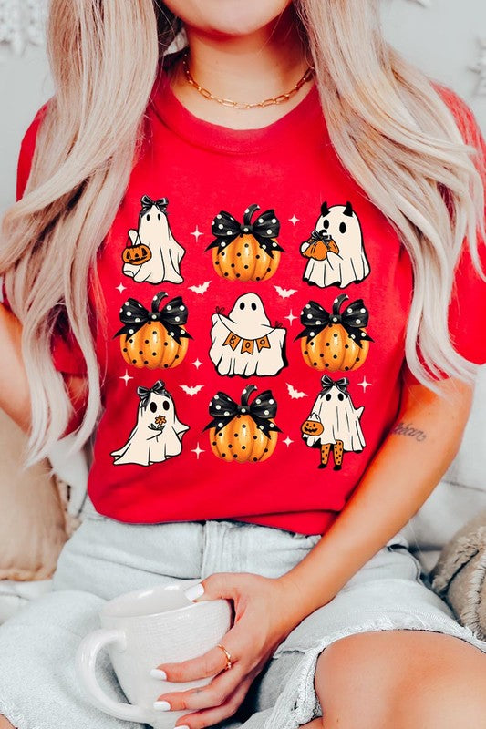 Cute Ghost Fall Pumpkin Halloween Graphic Tee