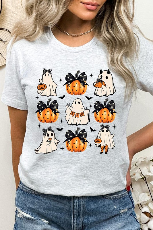 Cute Ghost Fall Pumpkin Halloween Graphic Tee