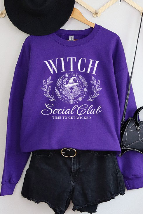 Halloween Witch Social Club Graphic Sweatshirt