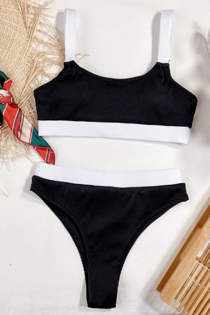 Color Block Scoop Neck Bikini Set - House of Binx 