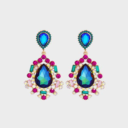 Teardrop Shape Rhinestone Alloy Dangle Earrings - House of Binx 